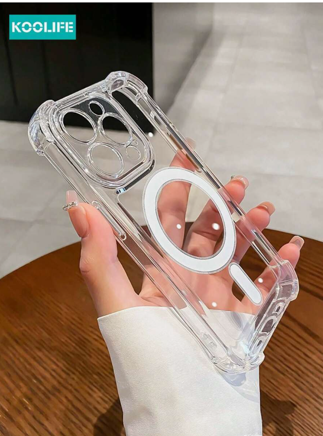 ransparent TPU + PC Protective Case with Anti-drop Corners, Shock Absorption and Magnetic Compatible