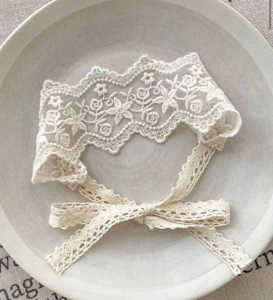 1pc Girls/Baby Vintage Floral Lace Headband, Fresh Scandinavian Style, Decorative Accessory, Suitable For Daily Wear, Party, Gift
