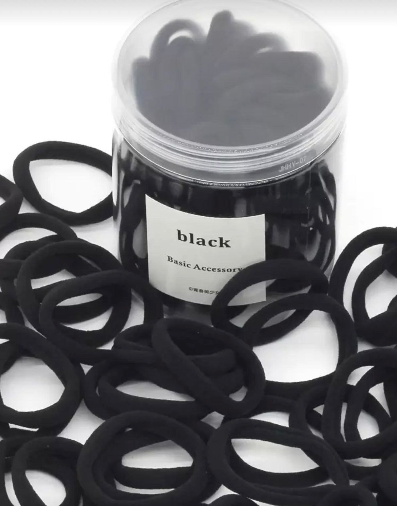 50pcs/Can Women's Basic Black High Elasticity Hair Ties, Seamless Ponytail Holders, Hair Elastics For Gym, Sports & Everyday Hairstyle