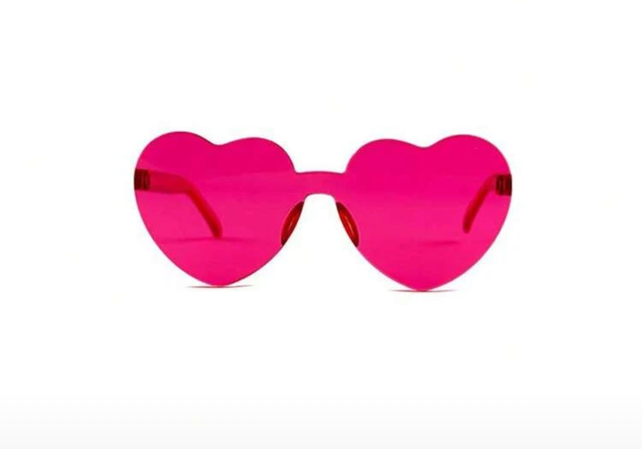 1pc Transparent Heart-Shaped Glasses, Fashion Rimless Colorful Party Glasses, Colorful Heart-Shaped Glasses Party Gift Set