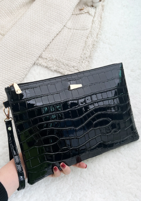 Sequin Evening Bag, Luxury Sparkly, Glamorous Dinner Bag, Elegant, Exquisite, Low-key Luxury with Embossed Metal Decoration in Crocodile Style and Rhinestones, Ideal for Party, Wedding, Prom, Dinner/Banquet for Girls, Women, Brides