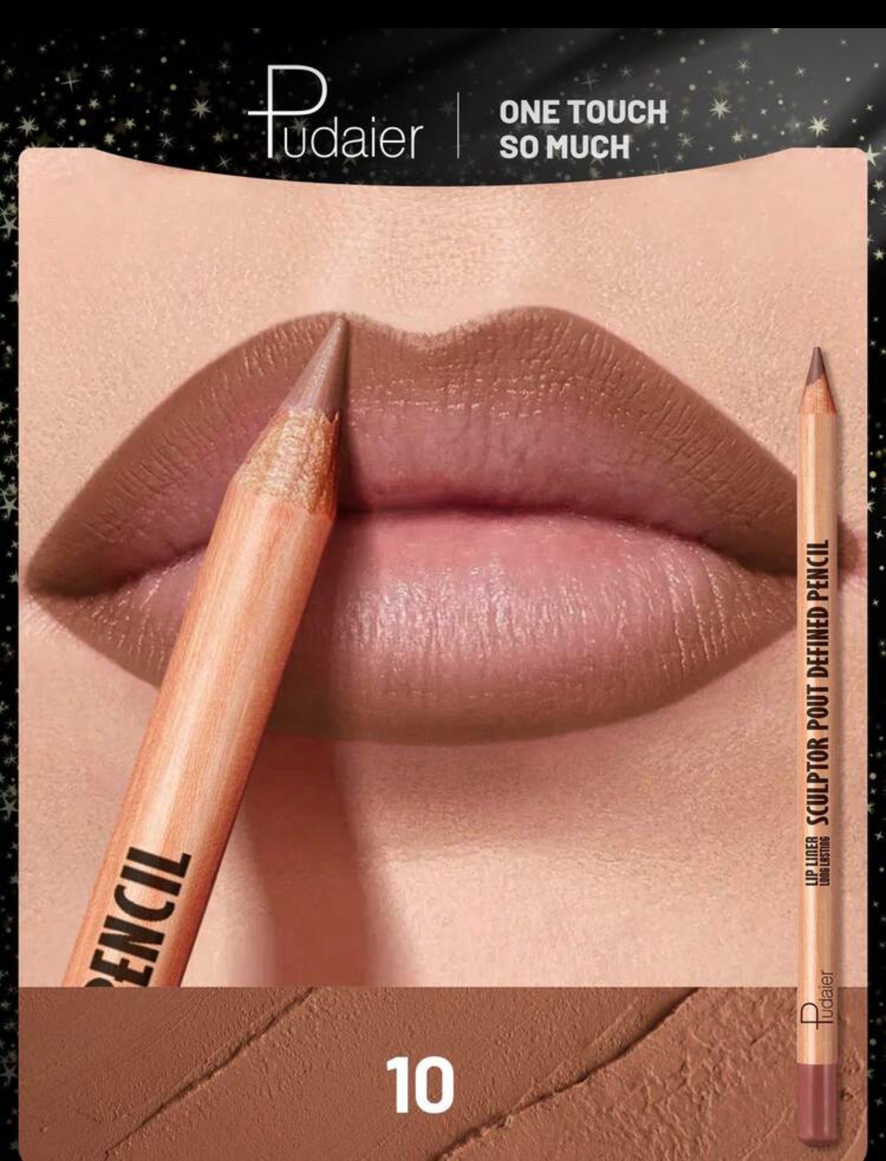 Pudaier 1pc Waterproof Nude Lip Liner Pencil, 3D Lip Contour Pencil, Sweet Valentine's Day Gift