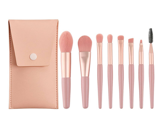 8 Pieces Makeup Brush Set, Mini Brushes for Foundation, Powder, Blush, Eyeshadow,