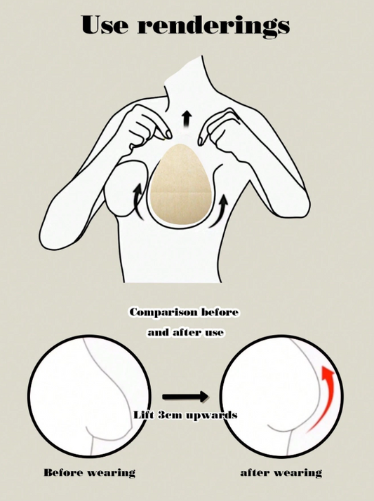 Seductive and sexy drop-shaped nipple shields, strapless adhesive breast lift stickers, lingerie and underwear accessories for women