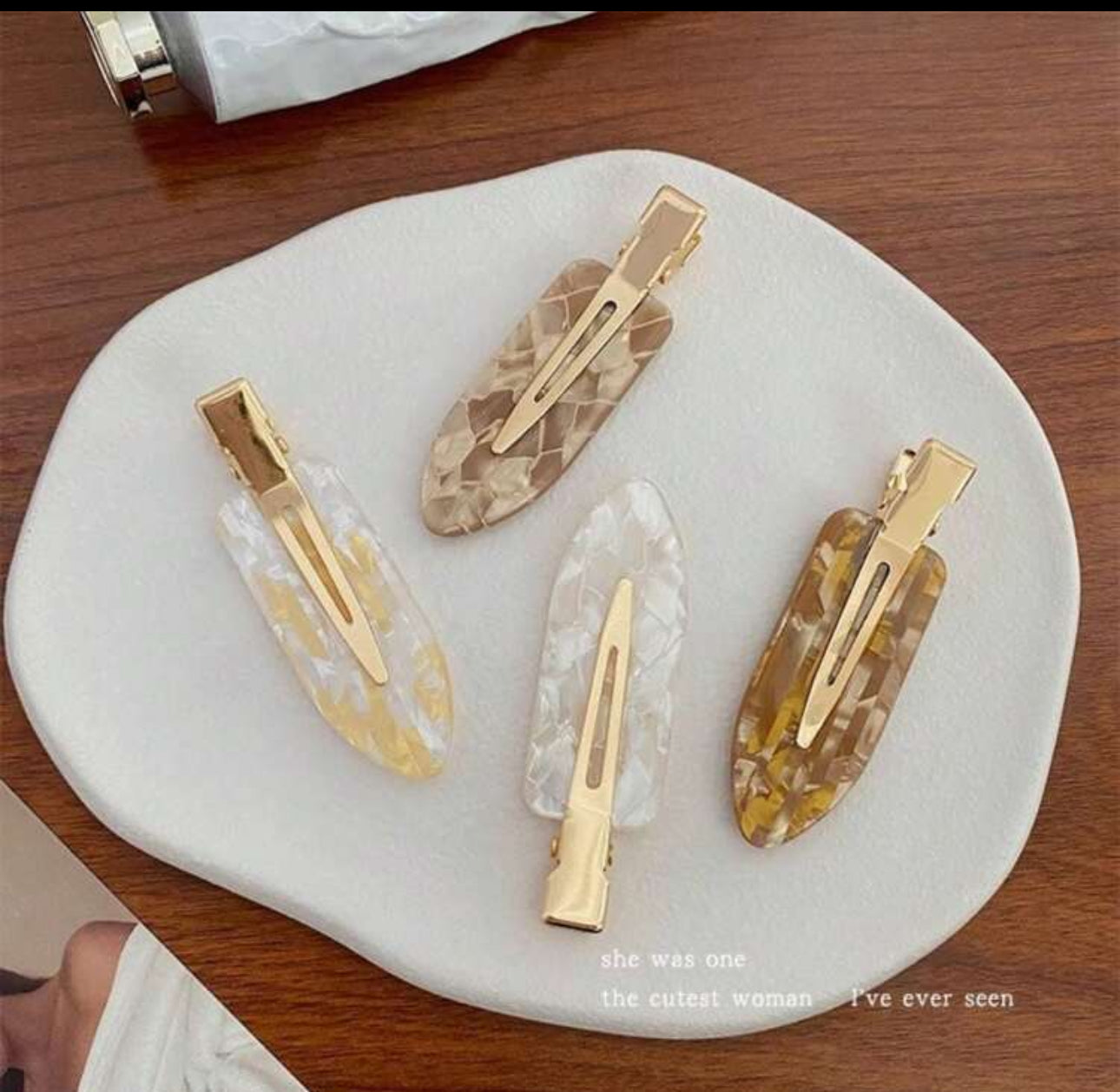 4 Women Fashion Pattern Hair Clips, Casual Hair Accessories Claw Clips, Student Supplies, Hair Decorations, Head Accessories, Hairpin
