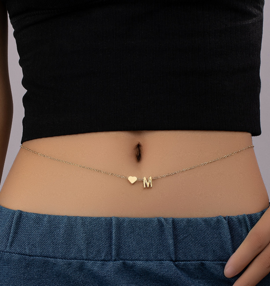 Decorative waist chain with heart and letters, ideal as a gift for Valentine's Day, mom, mother, Mother's Day