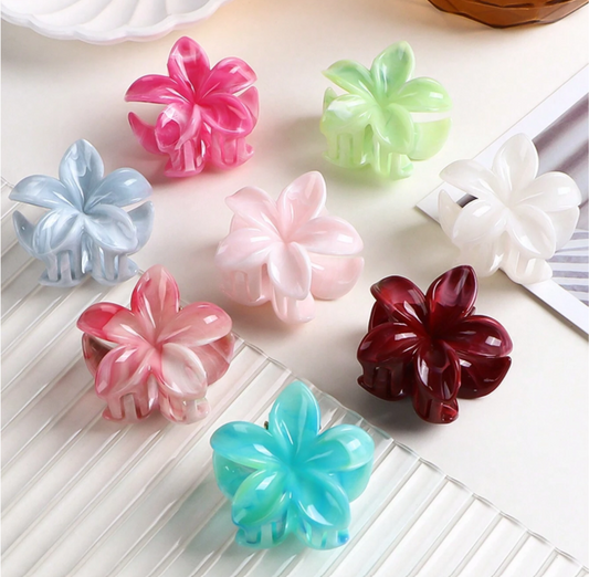 New Transparent Pastel Floral Hair Barrettes, High-end Decorative Hair Clips