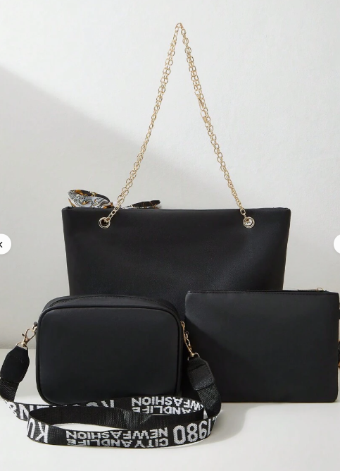 3-Piece Set for Women Including Handbag, Shoulder Bag, Crossbody Bag and Purse