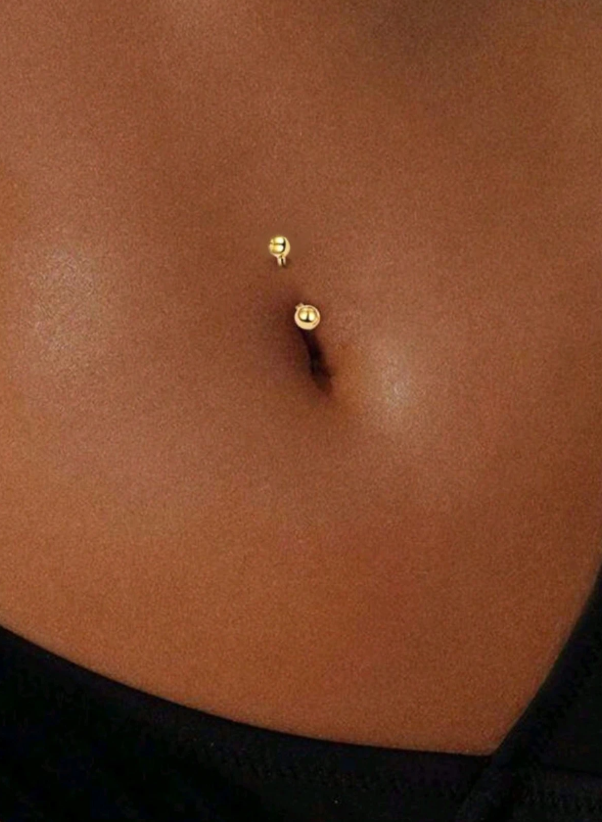 1 Piece Gold Stainless Steel Belly Button Ring, Minimalist and Sexy Design, Suitable for Women's Daily Wear, Parties and Vacations