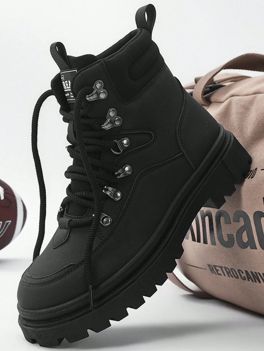 Outdoor New Men Sports Shoes, Comfortable Non-Slip Men Casual Shoes, Thick Sole High-Top Hiking Shoes, Lightweight Outdoor Running Shoes, Random PatternFloral Print