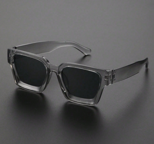 1 Piece Men's Classic Square Plastic Frame Gray Fashion Glasses, Daily & Beach Travel Accessories, Stylish Street Style Sunglasses to Wear with Sweaters, Jackets, Hoodies, Pants & Cargo Pants, for Summer Beach Travel & Outdoor Activities