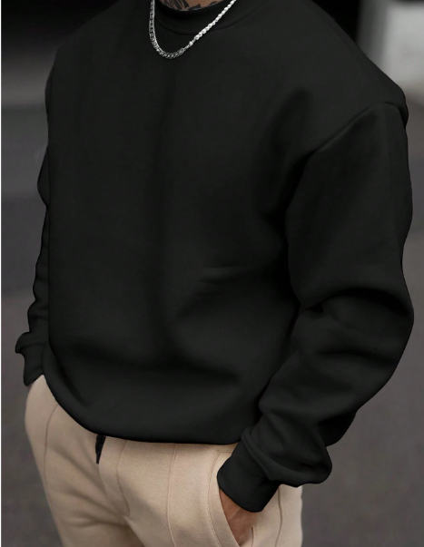 Men's Drop Shoulder Sweatshirt Without Shirt for Autumn