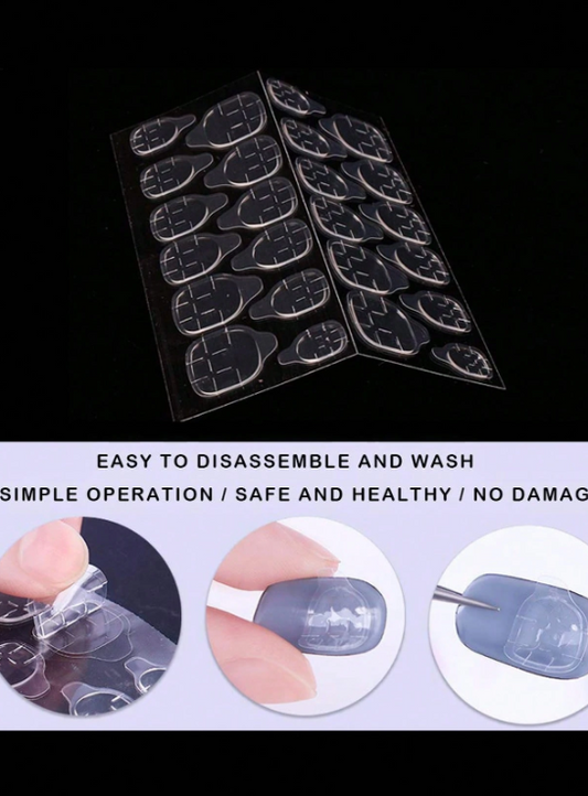 360 Pieces (15 Sheets) Double-Sided Gel Nail Glue Stickers for False Nails