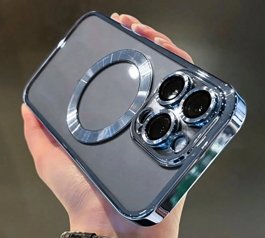 Protective Case Compatible with iPhone 14 15 16 Plus 13 12 11 Pro X XR XS Max, and Compatible with Samsung S20 S21 S22 S23 Plus, Soft Silicone Magnetic Case with Luxury Electroplating and Transparent