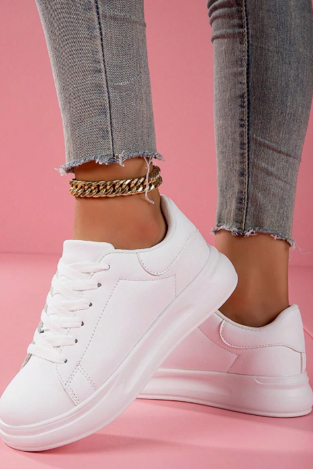 New arrivals women's thick-soled white sneakers, fashionable and versatile, comfortable, soft, non-slip, wear-resistant, travel shoes