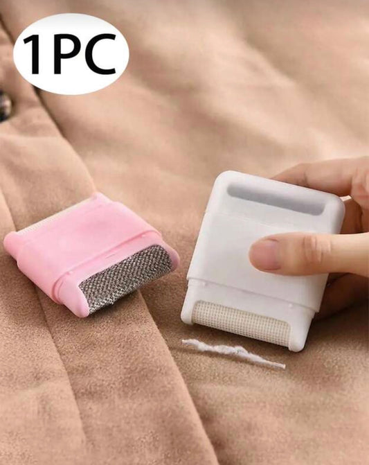 1 Piece White Mini Portable Creative Double-Headed Hair Sticking Device With Cover, Manual Hair Ball Trimmer, Clothing Cleaning Tool, Manual Clothes Hair Ball Remover, Sweater Ball Remover, Sweater Shaving Ball Device, Easy To Use, Suitable For Family Bus