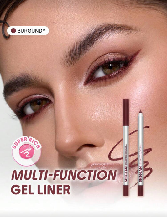 SHEGLAM Boldline Longwear Multi-Function Gel Liner-Burgundy Kohl Kajal Henna