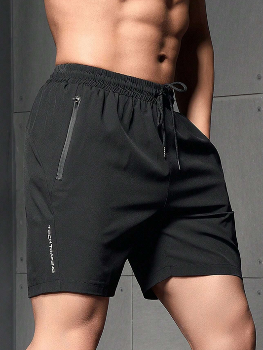 Manfinity Sport Corelite Men's Sports Shorts, Manfinity Corelite with Letter Graphic, Zip Pocket, Elastic Waist, Men's Jogger Shorts with "I Love My Boyfriend" Pride, Gym Shorts