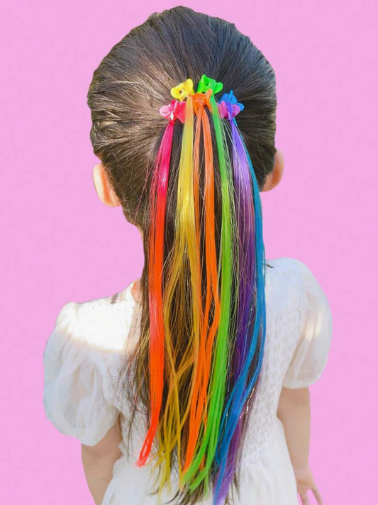 Set of 6 colorful hair clips for girls, clips for braids and ponytails, girls' hair accessories, suitable for festivals and performances
