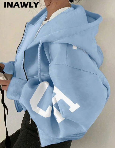 INAWLY Loose Fit Hoodie with Thermal Lining, for Autumn/Winter, Teachers, Back to School, Fall Sweater
