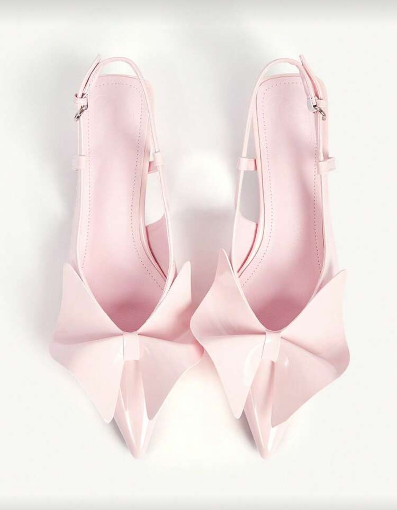 CUCCOO CHICEST Women's Shoes Summer And Summer New Pointed Toe Pink Patent Leather Origami Decorative Strap Kitten And Afternoon Tea Wear Elegant Dating Shoes Wedding Shoes Summer Shoes Bride Shoes