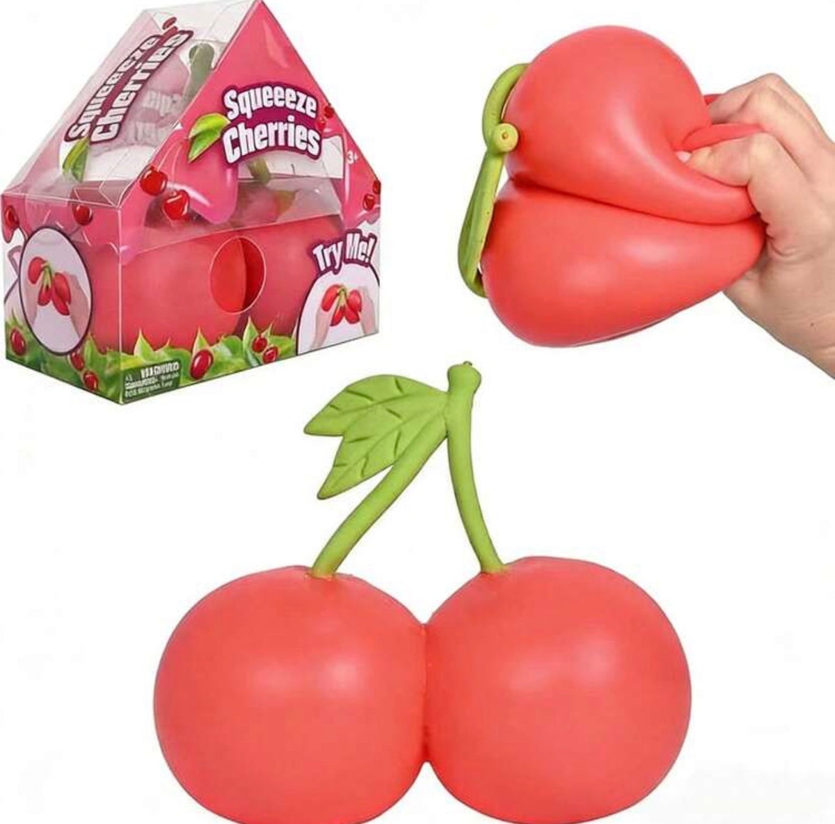 1pc Cherry Shaped Squeeze Toy, Soft Stretchable Stress Relief Fidget Toy, Suitable For Teens And Adults