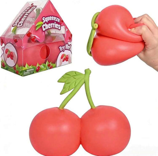 1pc Cherry Shaped Squeeze Toy, Soft Stretchable Stress Relief Fidget Toy, Suitable For Teens And Adults