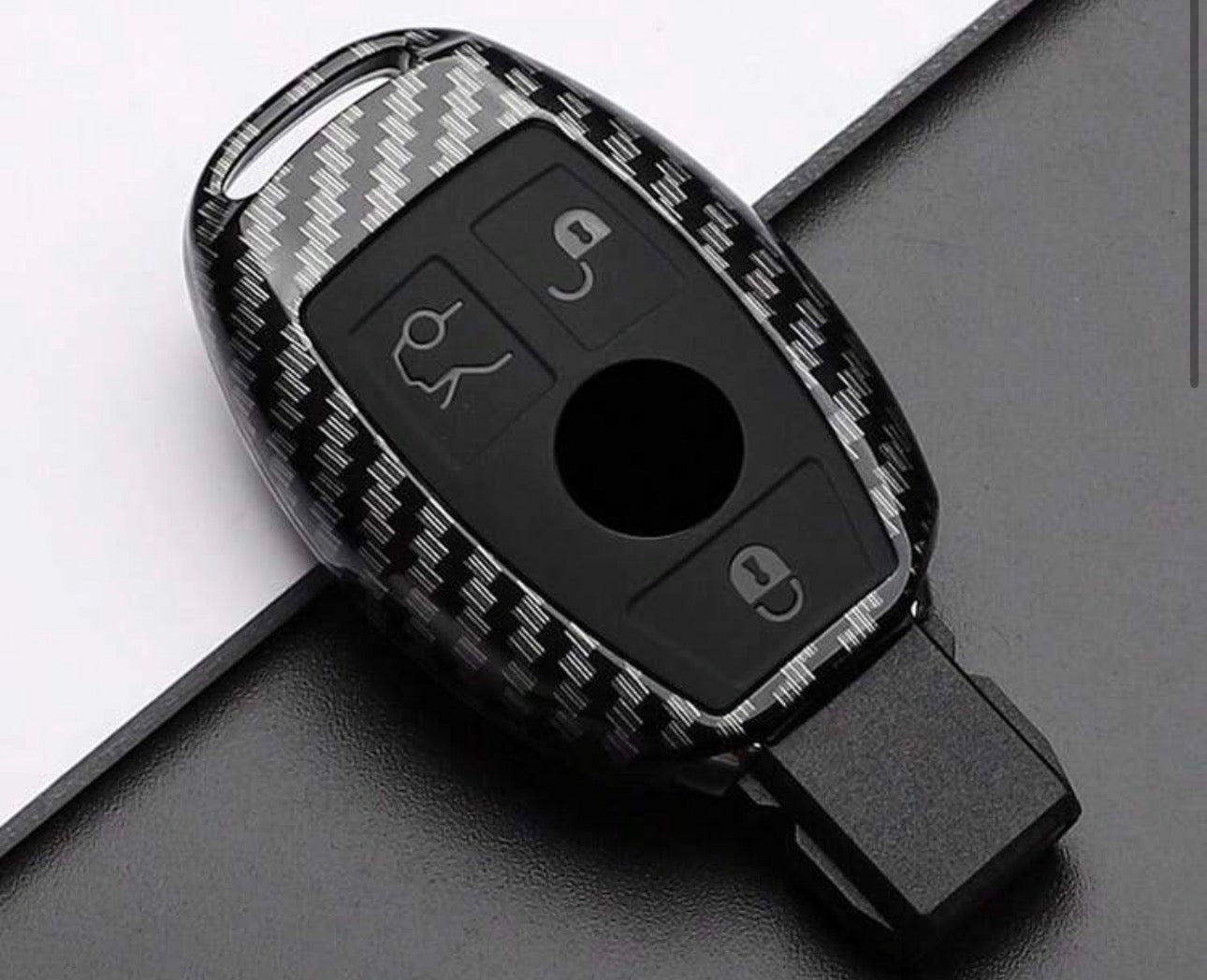 Premium ABS Key Fob Cover For Mercedes Benz - C, S, E, M, CLS, CLK, G-Class - Smart Keyless Entry, Black With Clear Design, Keyless Entry Cover|Stylish Key Fob Cover|Durable Key Case, Key Fob Holder
