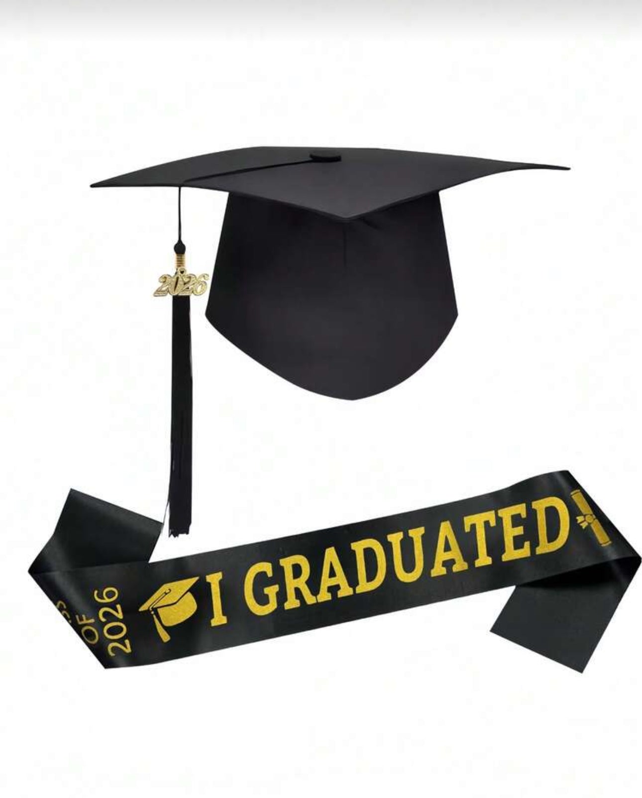 2026 Graduation Sash And Tassel Cap, One Size Fits Most, Perfect For Graduation Party