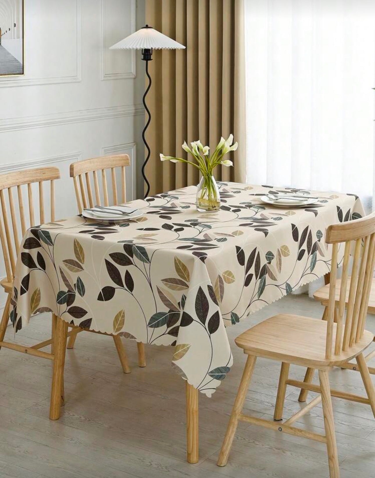 1pc Rectangular Tablecloth, Elegant Printed Tablecloth, Waterproof And Stain-Resistant, Washable Polyester Tablecloth, Suitable For Dining Table, Bar, Coffee Table, Outdoor Picnic, Party Decoration