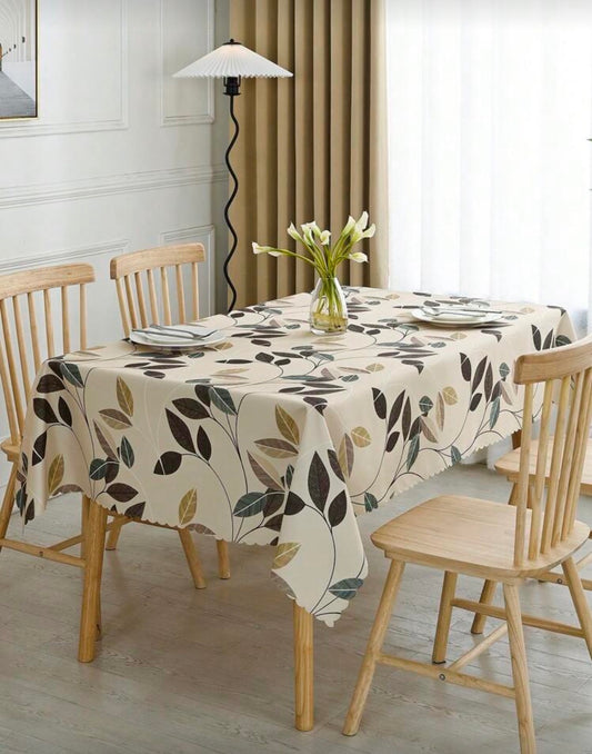 1pc Rectangular Tablecloth, Elegant Printed Tablecloth, Waterproof And Stain-Resistant, Washable Polyester Tablecloth, Suitable For Dining Table, Bar, Coffee Table, Outdoor Picnic, Party Decoration