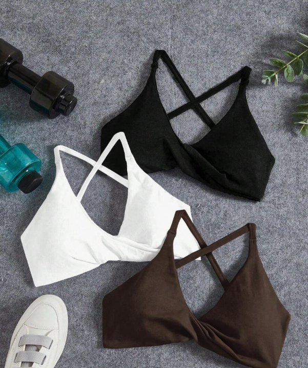 SHEIN Velisys Seamless Sports Bra for Yoga, Twist Front Design, Suitable for Sports and Everyday Wear
