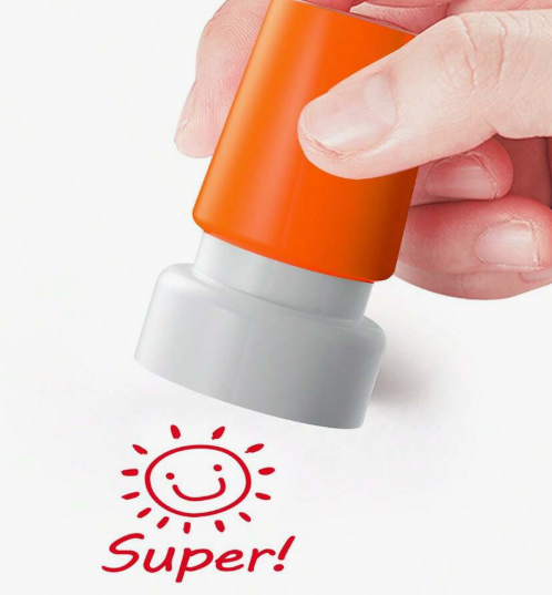 1 Piece Round Encouragement Stamp for Spanish Teachers, Essential Material for Back-to-School Season, Options: 1 Piece, 2 Pieces, 3 Pieces; 4 Pieces and 5 Pieces Excellent, Very Good, Perfect, Excellent, Fantastic
