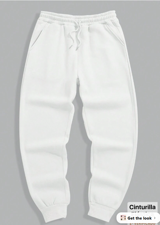 Manfinity Dauomo Men's Casual Solid Color Sweatpants with Drawstring Waist and Pockets, Straight Leg
