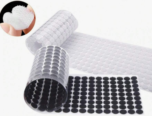 100 Pairs of Heavy Duty Round Hook and Loop Tape, Silent Self-Adhesive Book Tape