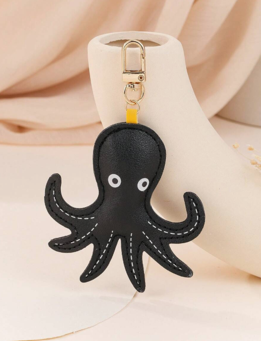 1 Piece Unisex Keychain with Cute Cartoon Octopus Design, Creative Animal Pendant for Bag Decoration, Fun Gift for Friends