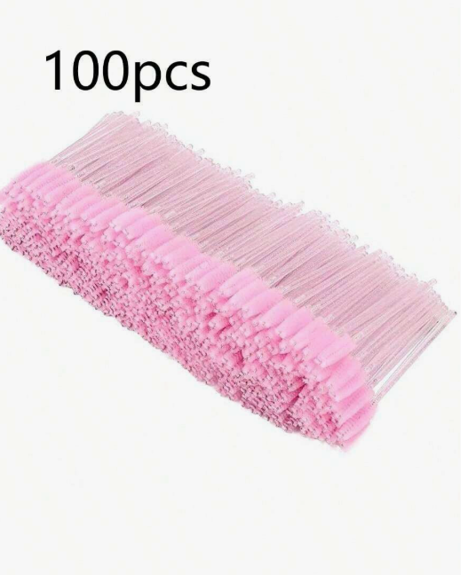 100/70/50 pieces Eyelash Brushes, Mascara Brushes (with container), Flexible Disposable Eyebrow Brushes, Eyelash Extension Brushes, Eyebrow Brushes, Castor Oil Brushes (not all SKUs have bottles) (Various colors available)