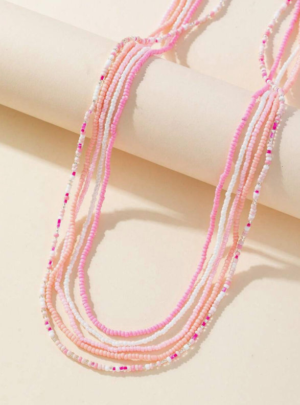 5 Pieces Waist Chain, Hand and Rice Necklace, Multicolor Elastic, Versatile and Fashionable
