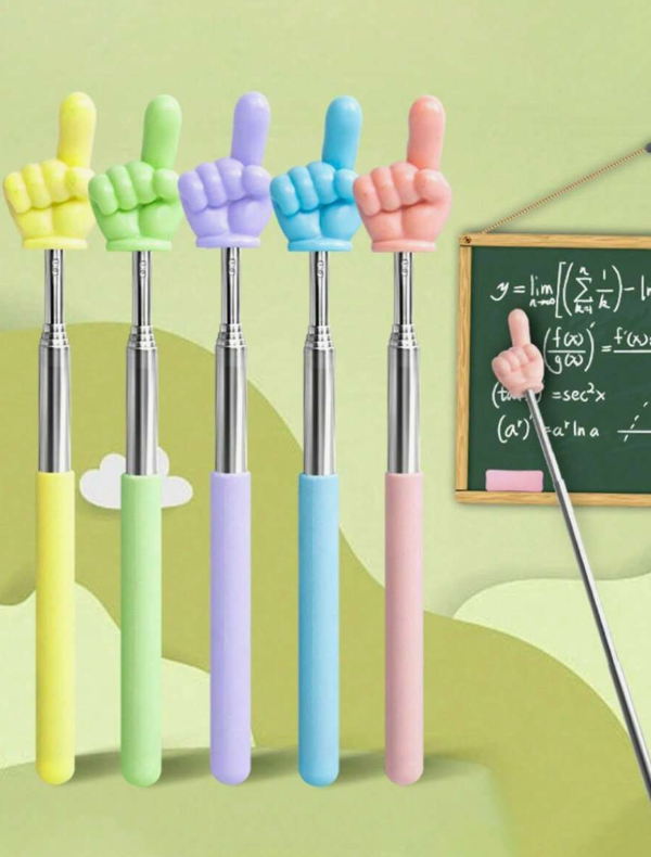 1/3/5 Pieces Retractable Pointer in Random Colors for Teachers, Extendable Finger-Shaped Pointer, Suitable for Classroom Whiteboards, Portable School Supplies