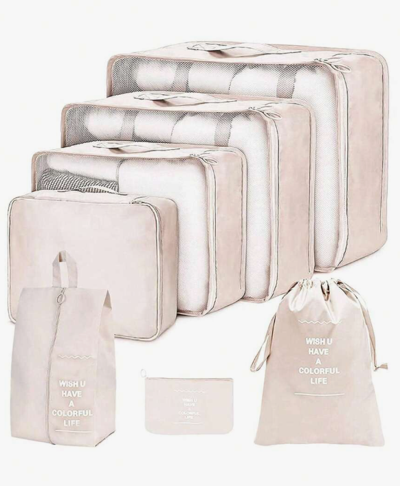 Set of 7 waterproof and portable travel storage bags with shoe bags,