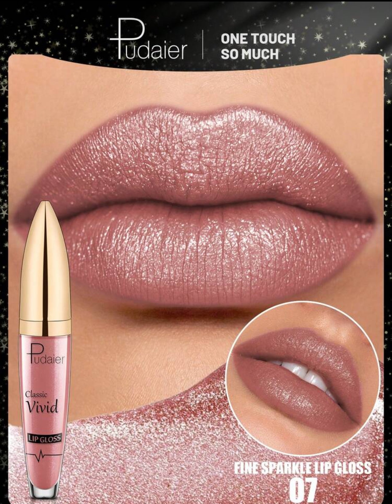 1pc Shimmering Lip Gloss, Waterproof & Long-Lasting, Creates Radiant Alluring Makeup Look, Suitable For All Skin Tones, Great For Music Festivals, Parties, And Valentine's Day Gifts