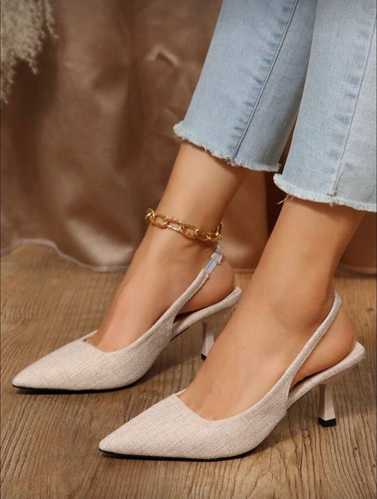 2025 Autumn/Winter Women's Elegant Thin Strap High Heel Shoes, Recommended Promotion Item, Elegant, Kitten Heel