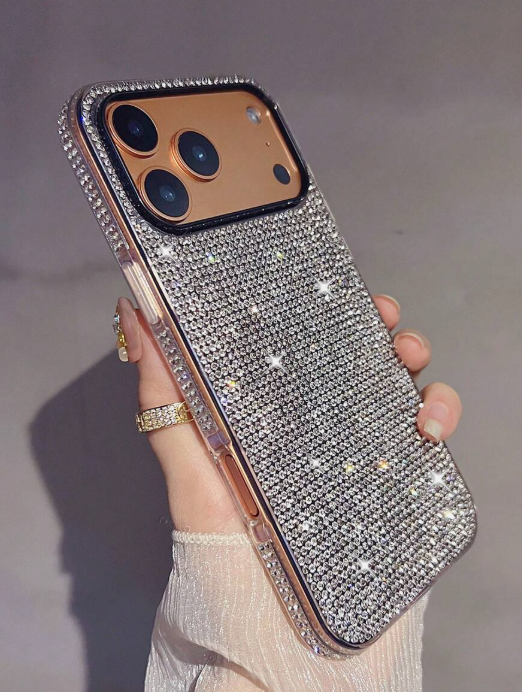 Luxury sequined and rhinestone phone case,