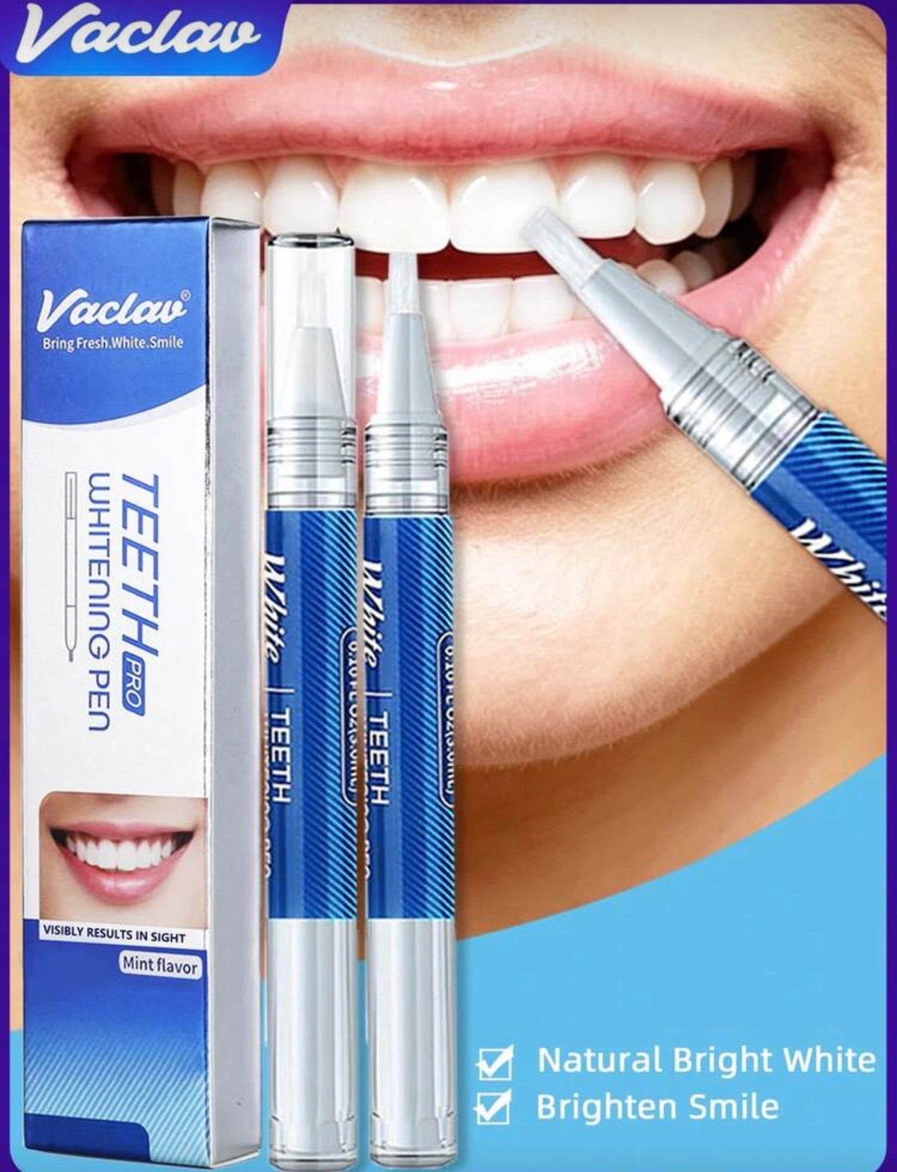 1pc/Box Vaclav Teeth Whitening Pen Teeth Whitening Gel Teeth Bleaching Gel Whitening Stain Removal Oral Care Effective For Coffee And Tea Stains