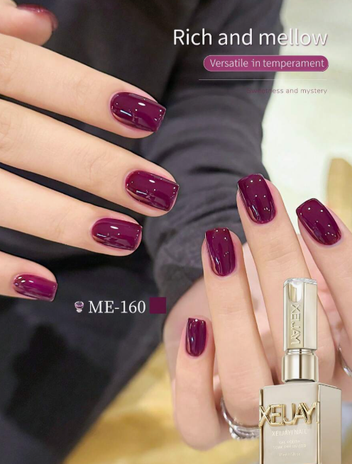 XEIJAYI 1 Bottle of 15ml Purple-Red Nail Polish, Soak Off Semi-Permanent Manicure Gel, Suitable for Salon Use with UV/LED or DIY Use, Suitable for All Seasons