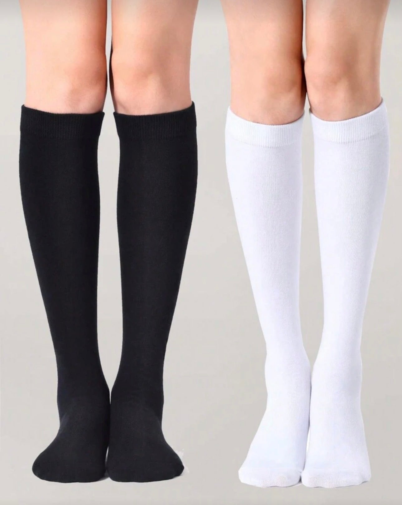 2 Pairs Knit Fitted Mid-Calf Socks, JK Style Sports Socks For Women, Suitable For Daily Wear All Year Round