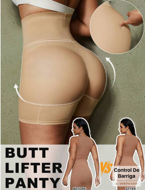1 Piece High Waist Butt Lifting Shaping Shorts with Non-Removable Hip Pads, Waist Slimming Shapewear