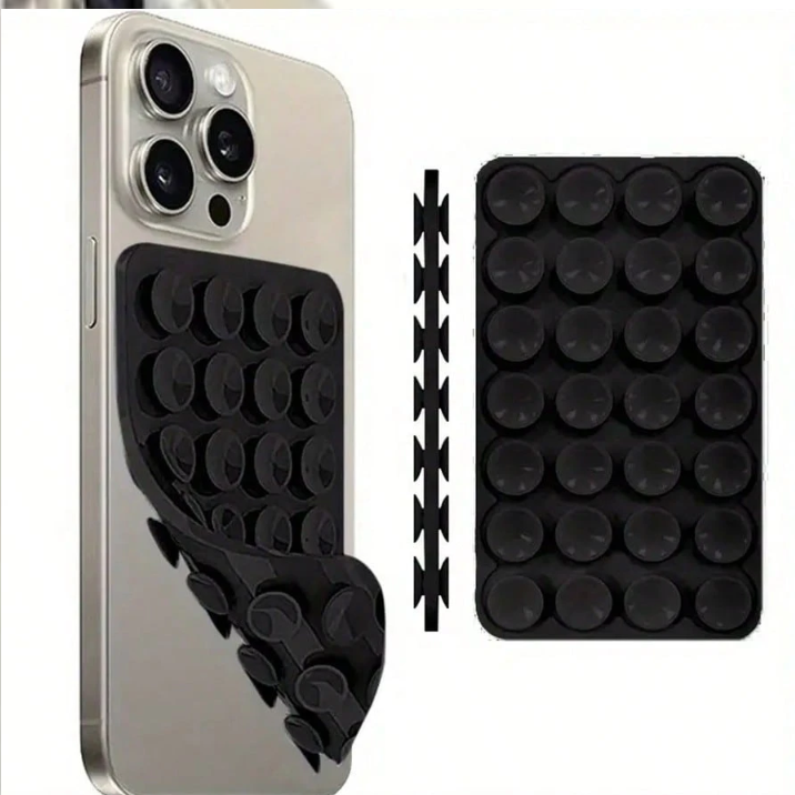 Phone Holder with Thick Double-Sided Silicone Suction Cups, Suitable for Phone Cases