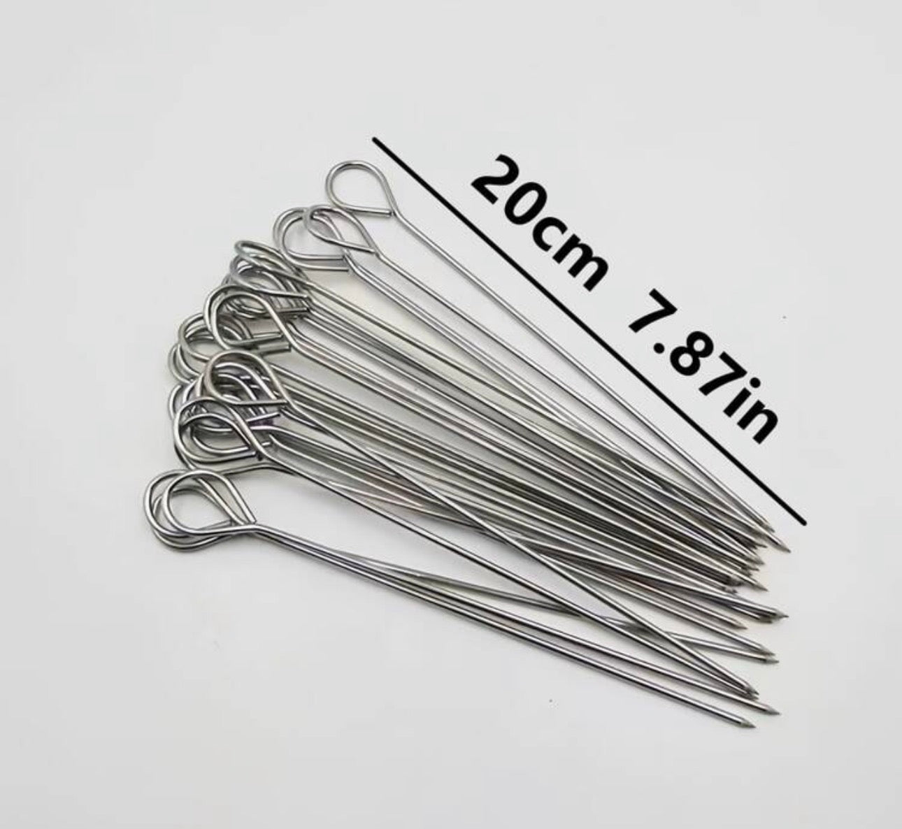 10pcs Hanging Skewers, For Air Fryer, Grill, Oven, Stainless Steel Kebab Sticks Approx. 20cm Length