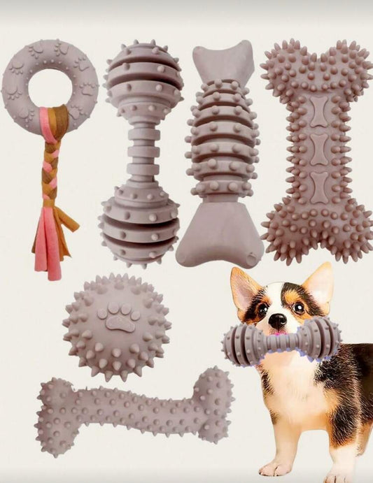 4pcs Dog Chew Toys Set, Suitable For Puppies, Cute Pink Small Dog Toys, Puppy Teething Toys, Soft Interactive Chewing Toys, Fit For Small Dogs